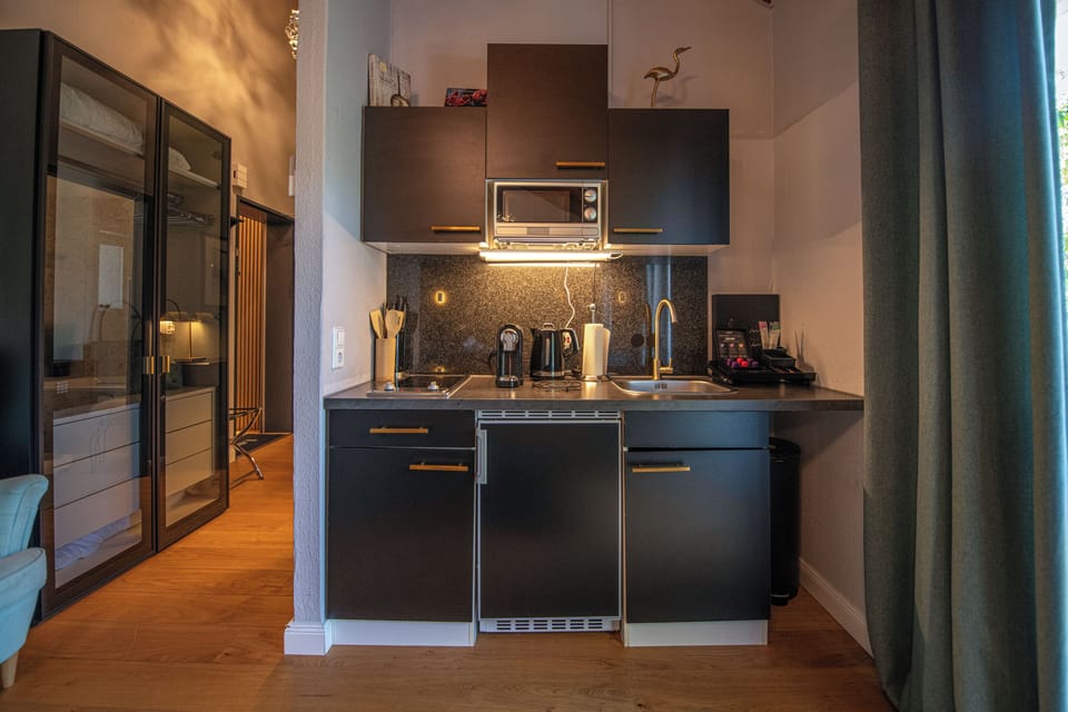 Superior Apartment, Balcony, City View (Luna) | Private kitchen | Fridge, highchair