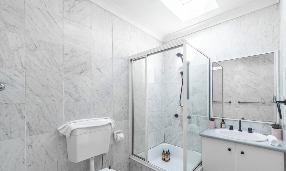 Clean bathroom with shower