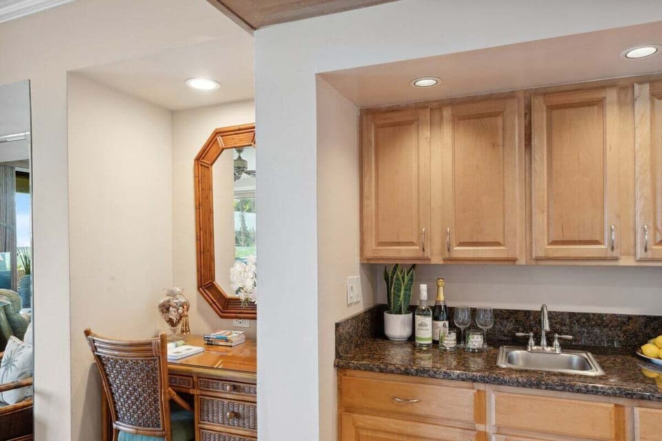 Perfect spot for preparing drinks and enjoying casual gatherings in a tropical setting