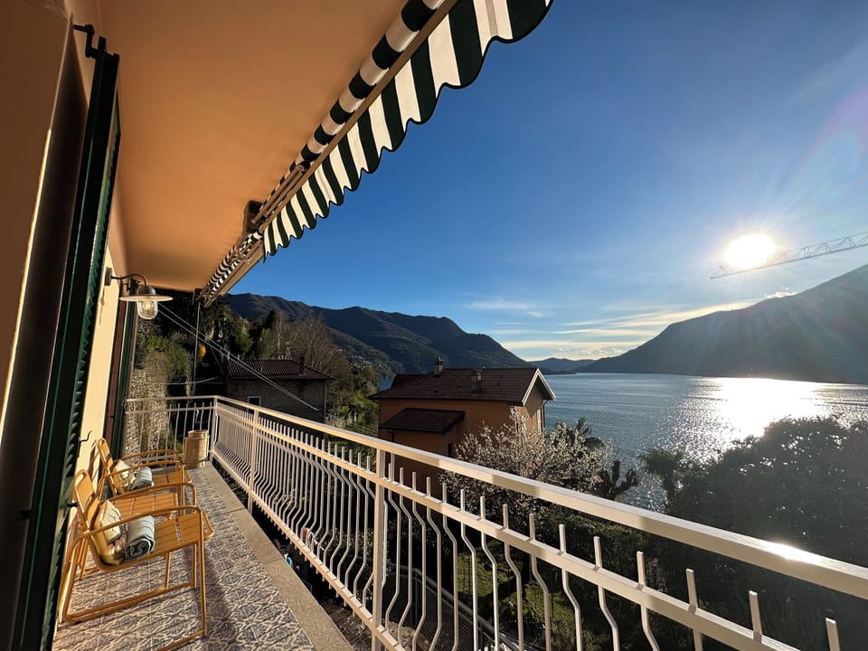 The spacious private terrace features beautiful sunset views