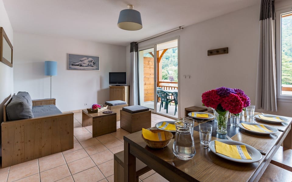 Enjoy meals together at the dining room table.
