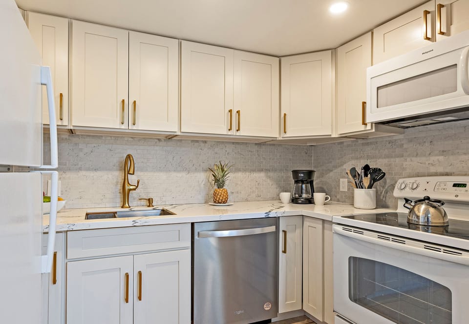 Island-inspired touches meet modern convenience in this tropical kitchen.