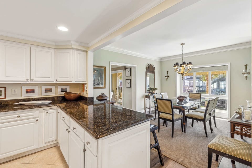 Open dining and kitchen area 