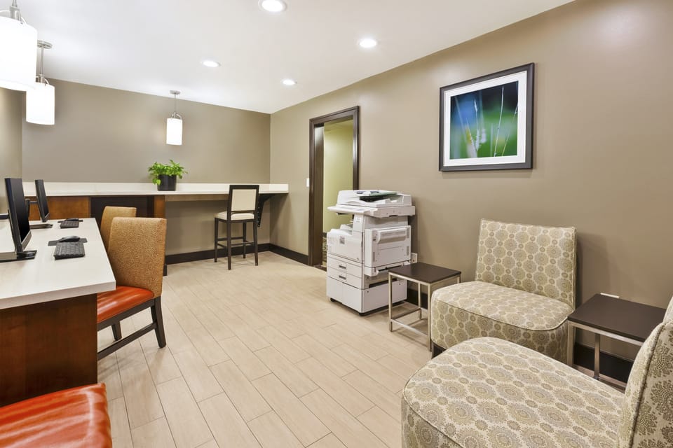 Business travelers can take advantage of the business center.
