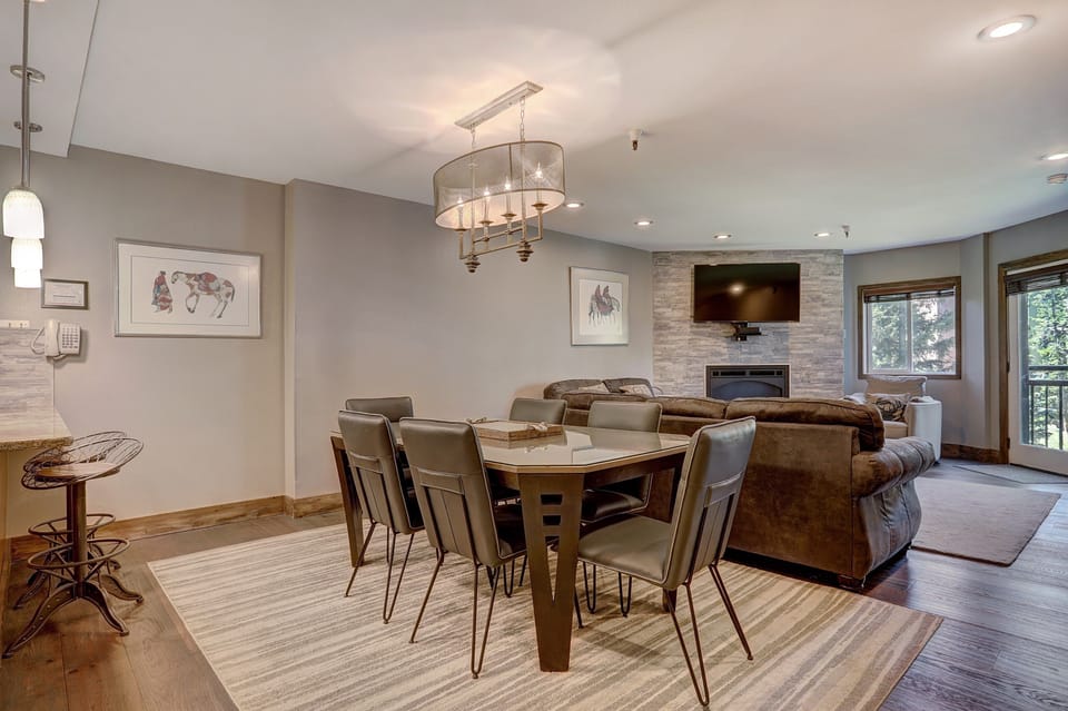 Entertain and enjoy meals together at the dining room table.