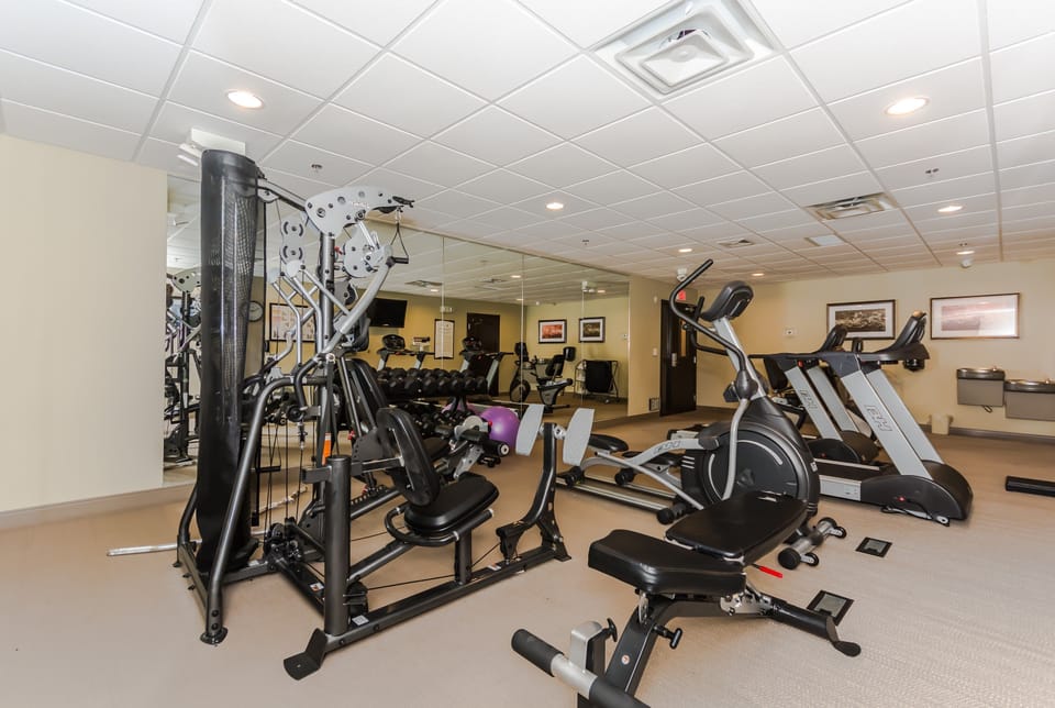 Get in your morning workout in the fitness center.