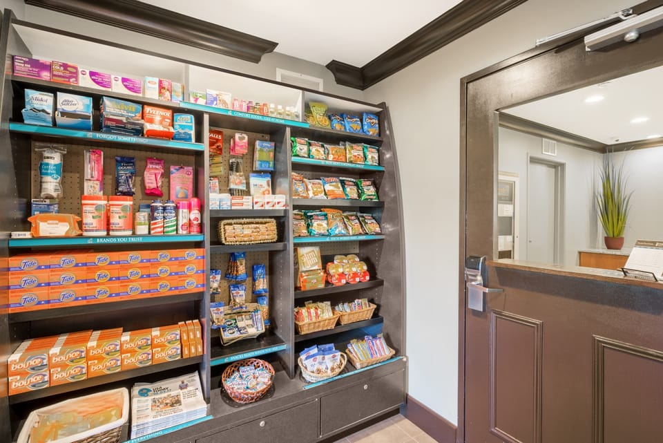Purchase a snack at the on-site pantry.