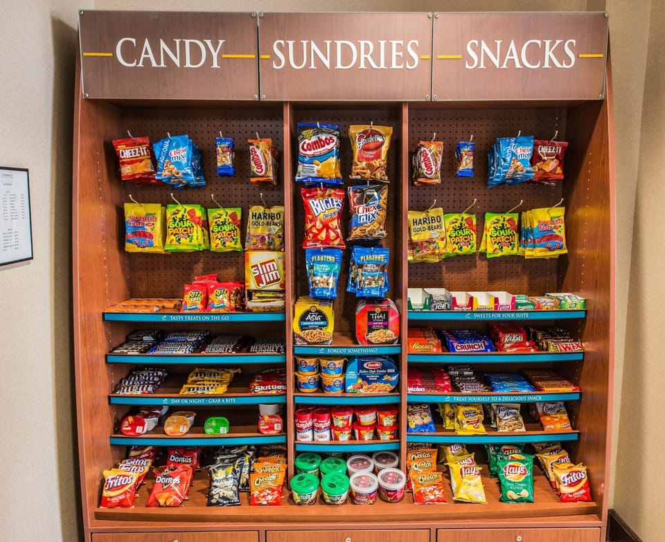 Purchase a snack at the on-site pantry.