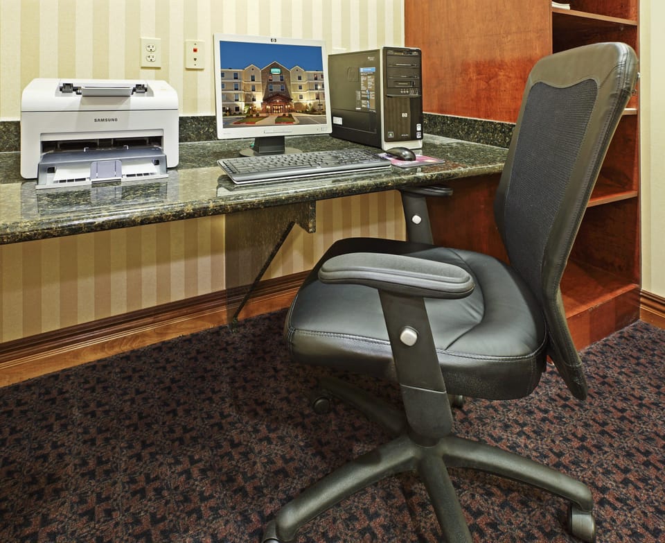 Catch up on work in the business center.
