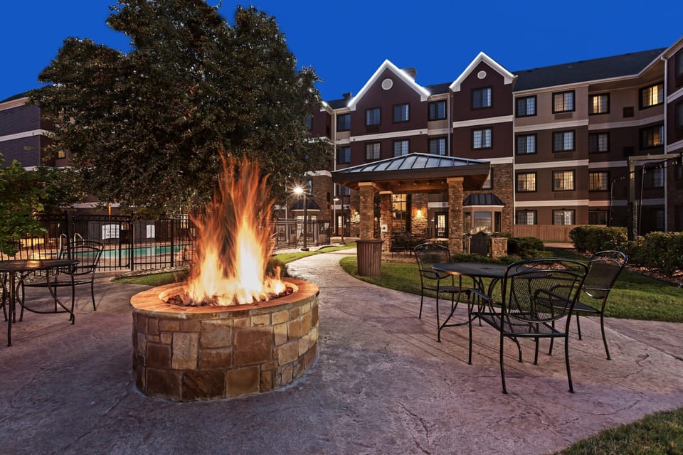 Warm up by the firepit.