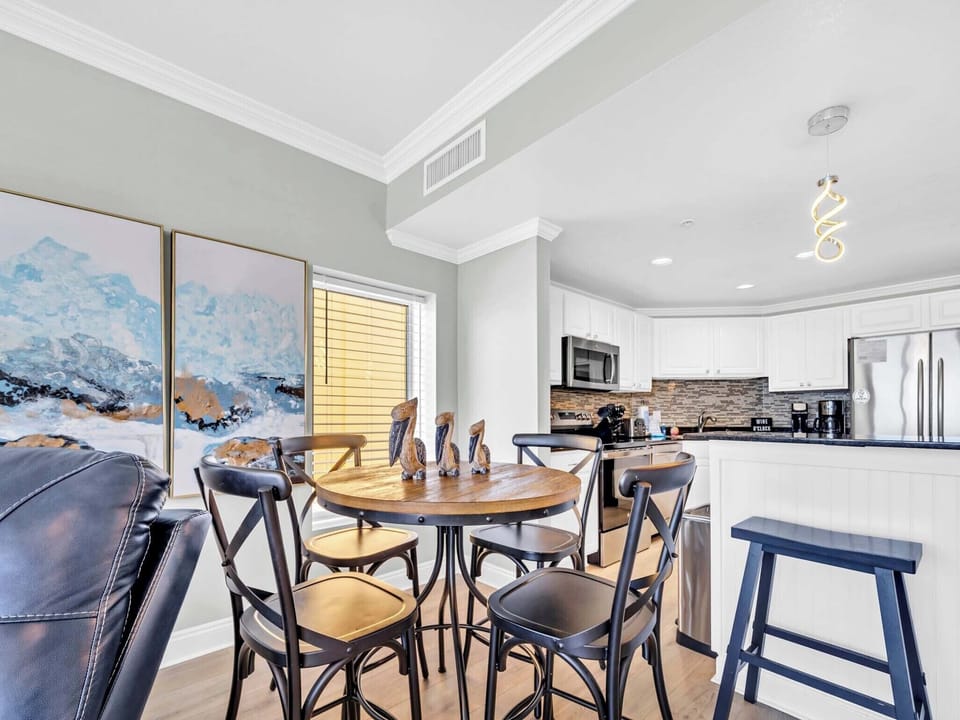 Dining table with seating for four