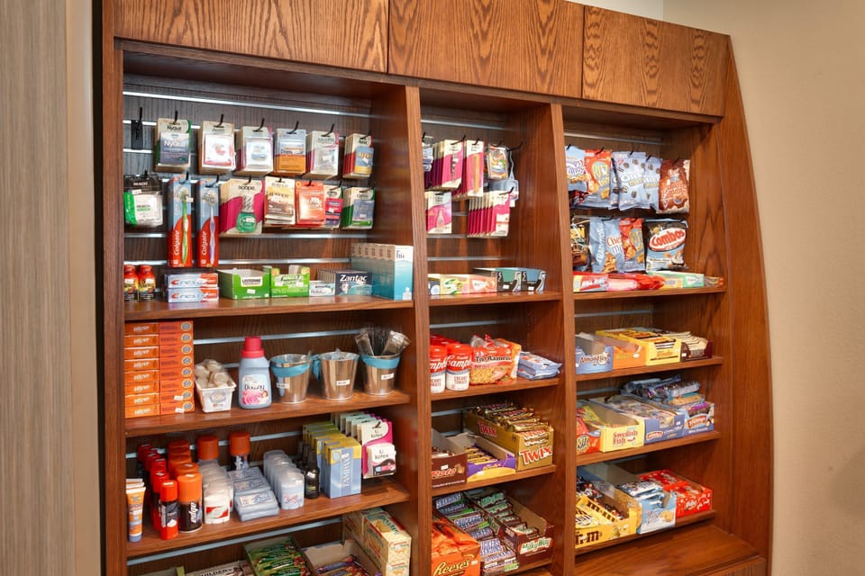 Pick up some snacks from the on-site convenience store.