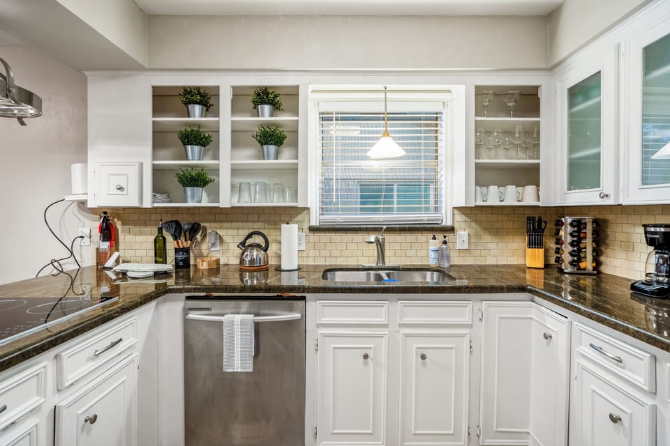 Fully equipped kitchen with modern appliances for all your cooking needs.