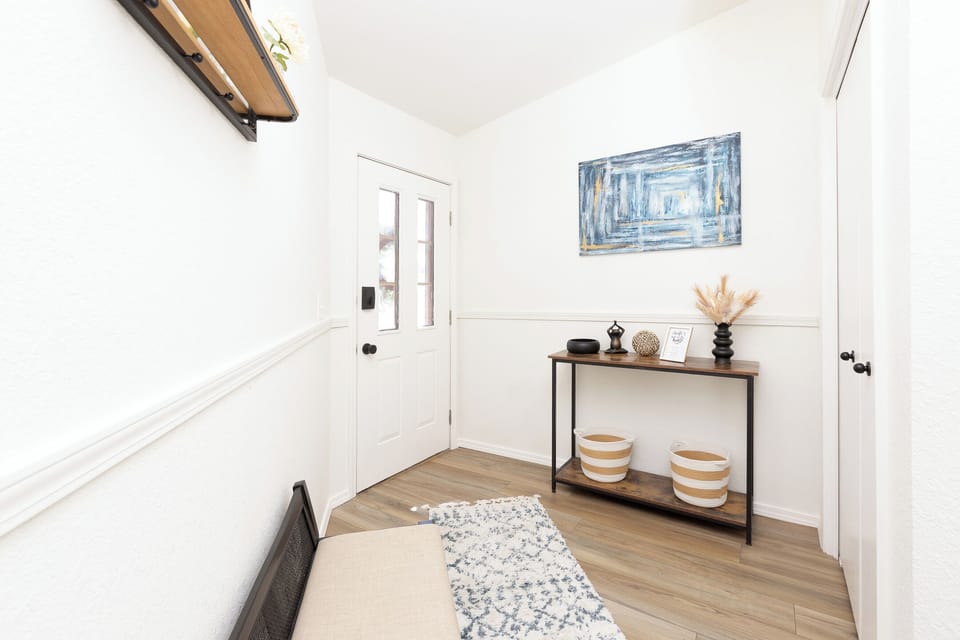 Front Door With A Bench For Seating