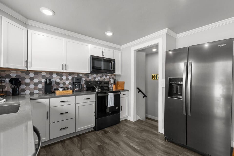 Fully stocked kitchen to make you feel right at home.