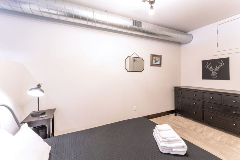 Loft bedroom with full size bed | Loft