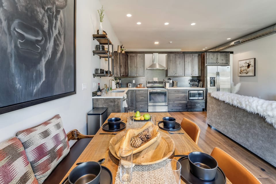Dining room table seating for four people | Main Level
