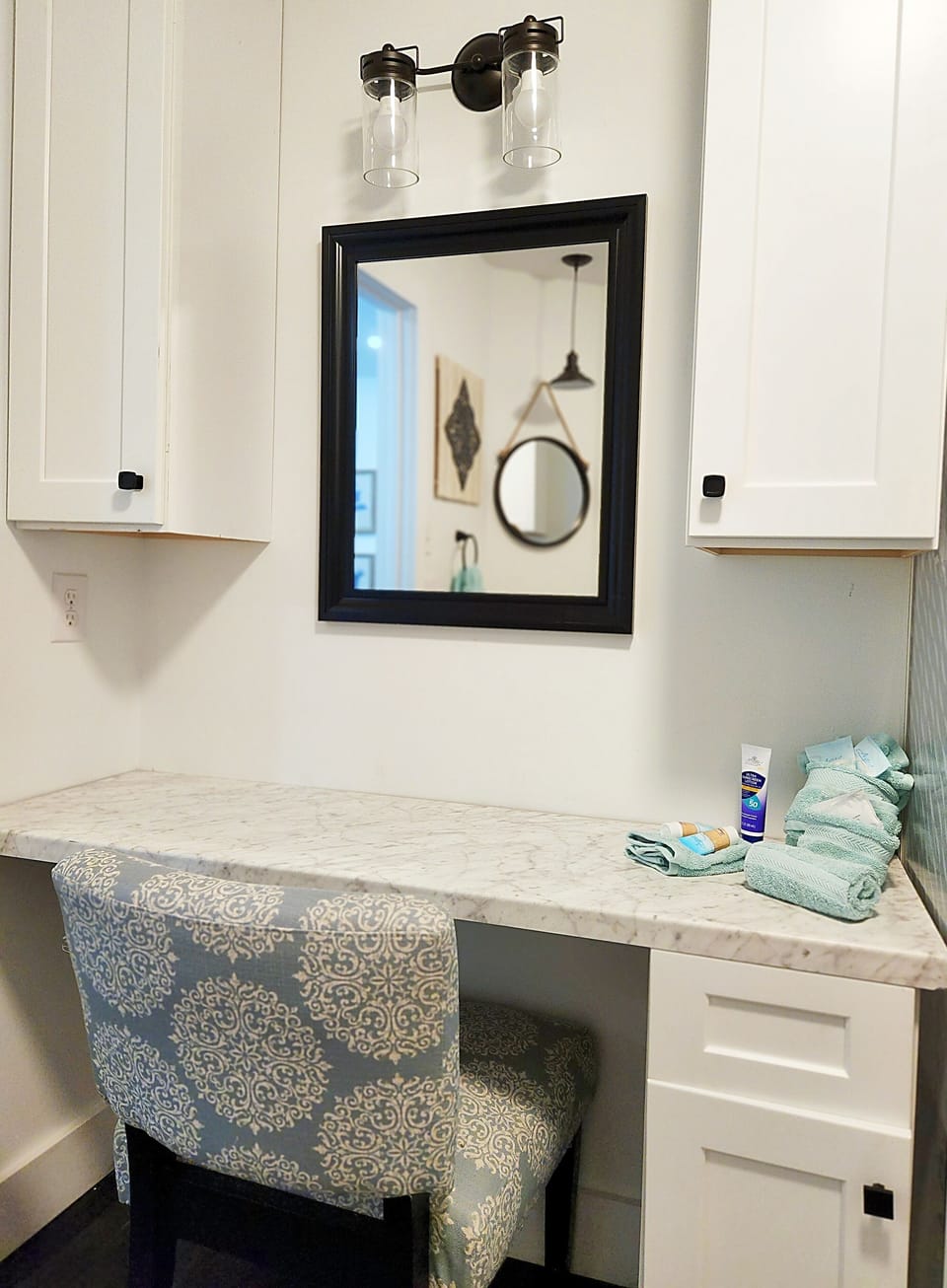 Vanity area in the master bathroom