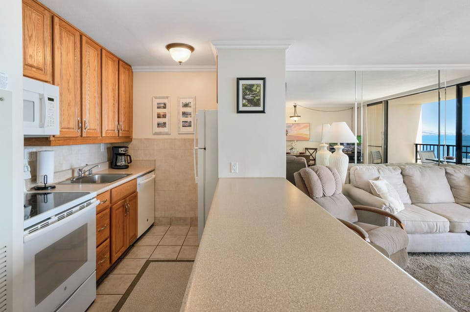 Well-appointed kitchen.