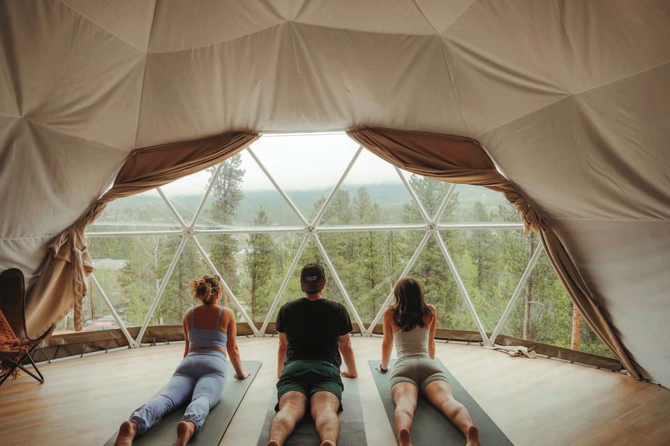 Morning yoga in the dome: an unforgettable way to greet the day.
