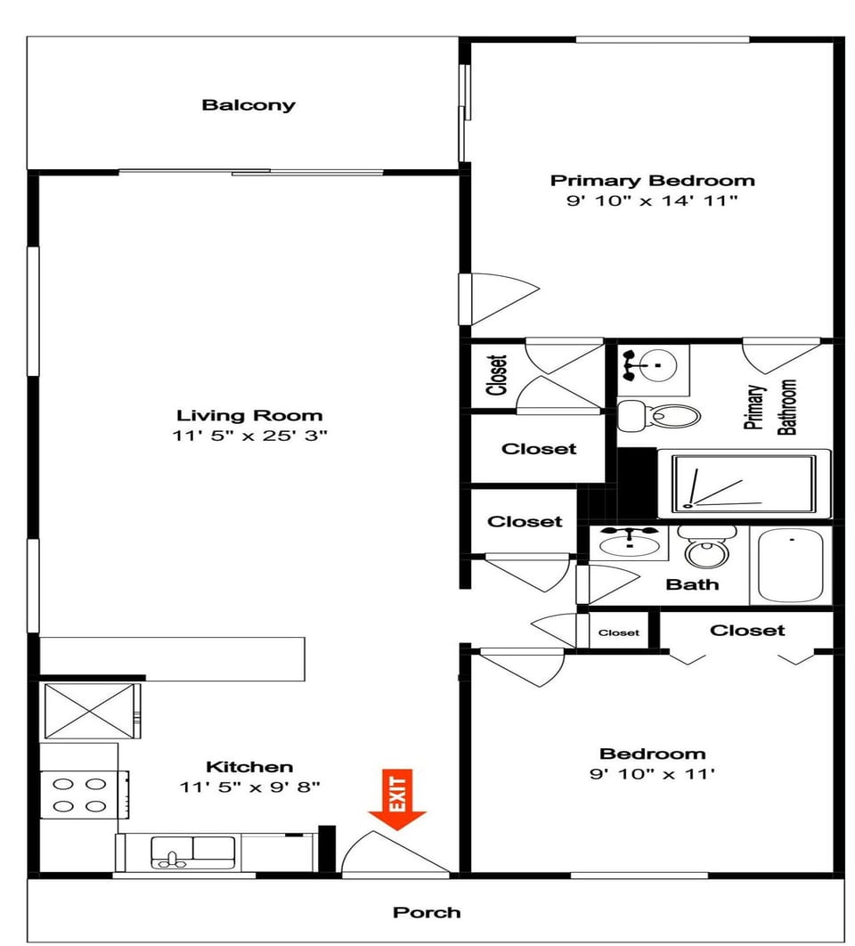 Seaside Resort 401 Floor Plan