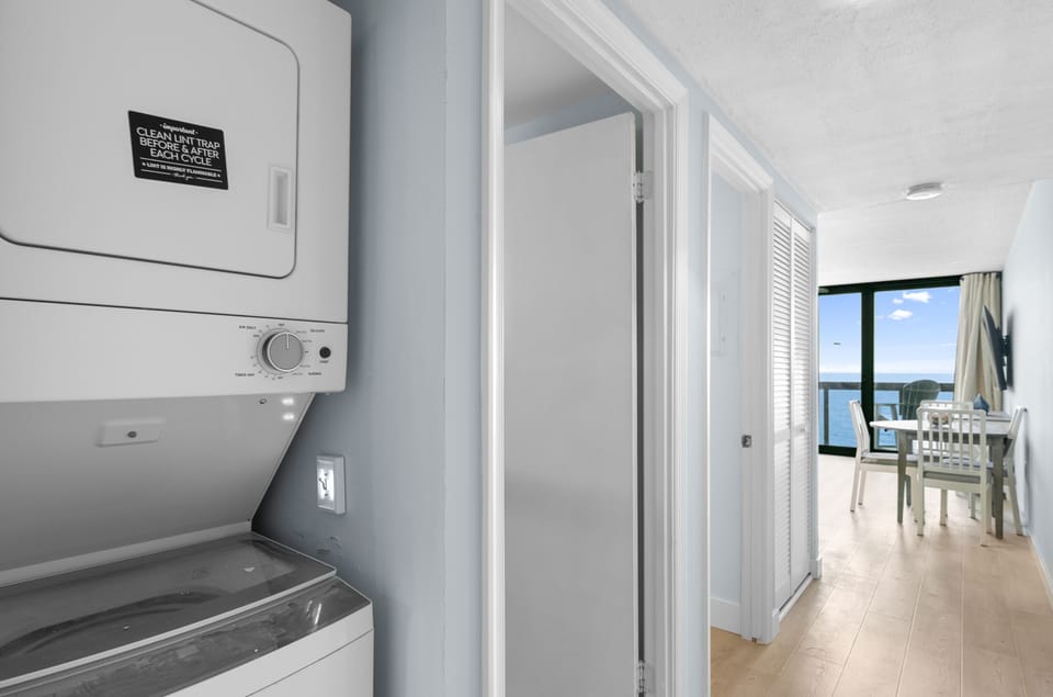 For your convenience there is a stackable Washer/Dryer.