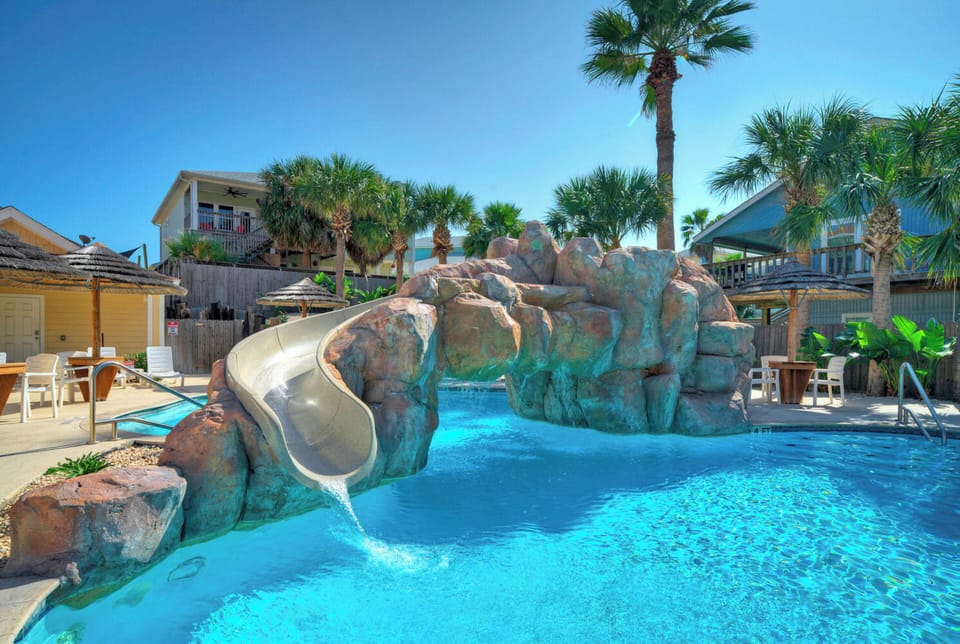 Stunning resort-style community pool with a waterslide!