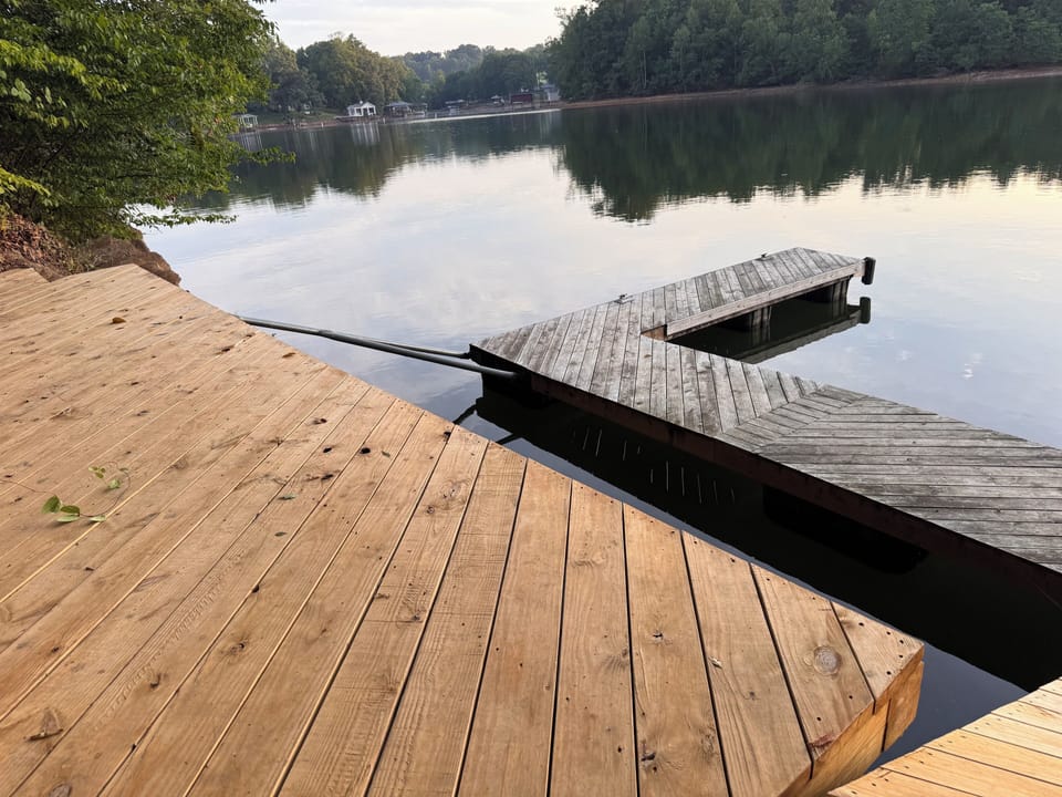 Huge dock with shared space. Plenty of room for you to dock one boat or two personal water craft.