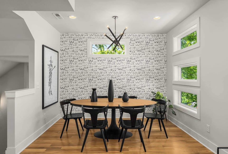 Level Two: Stunning Living Room and Dining Area