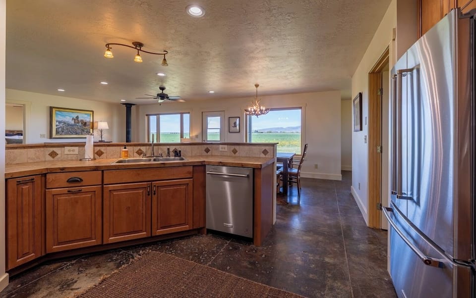 Spacious, updated kitchen is well equipped for the home chef