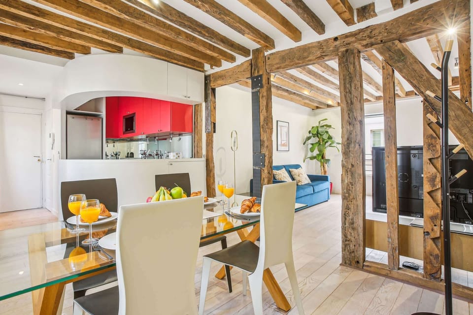 The open-plan living, kitchen and dining area