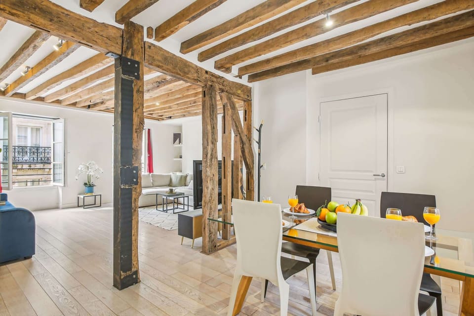 The open-plan living, kitchen and dining area