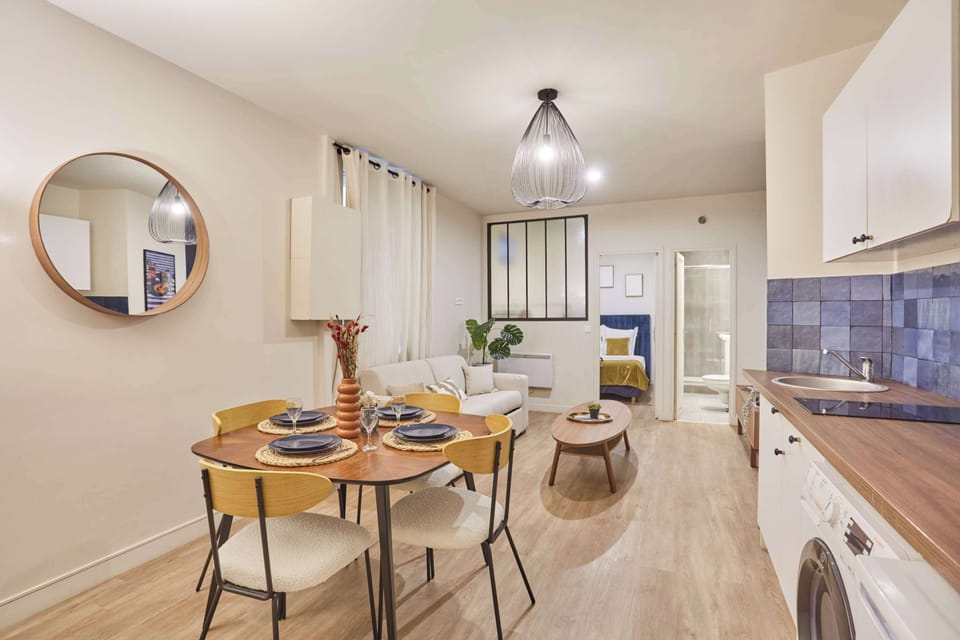 salon avec cuisine ouverte 
