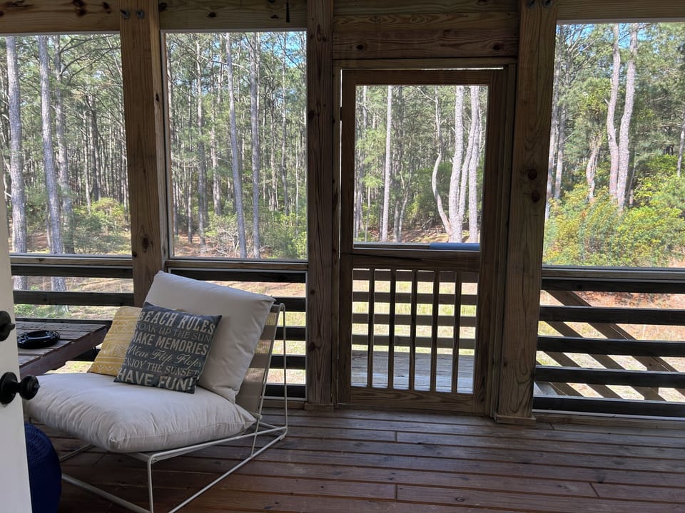 Back porch overlooks the beautiful untouched refuge