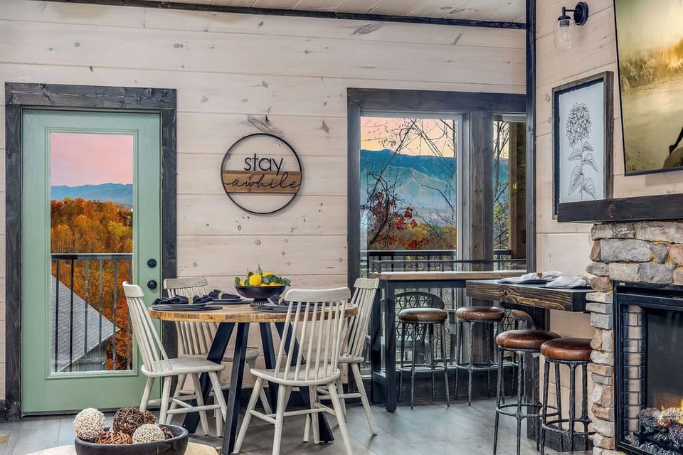 Enjoy a meal with a view in our elegant dining area, where every meal comes with stunning mountain vistas!