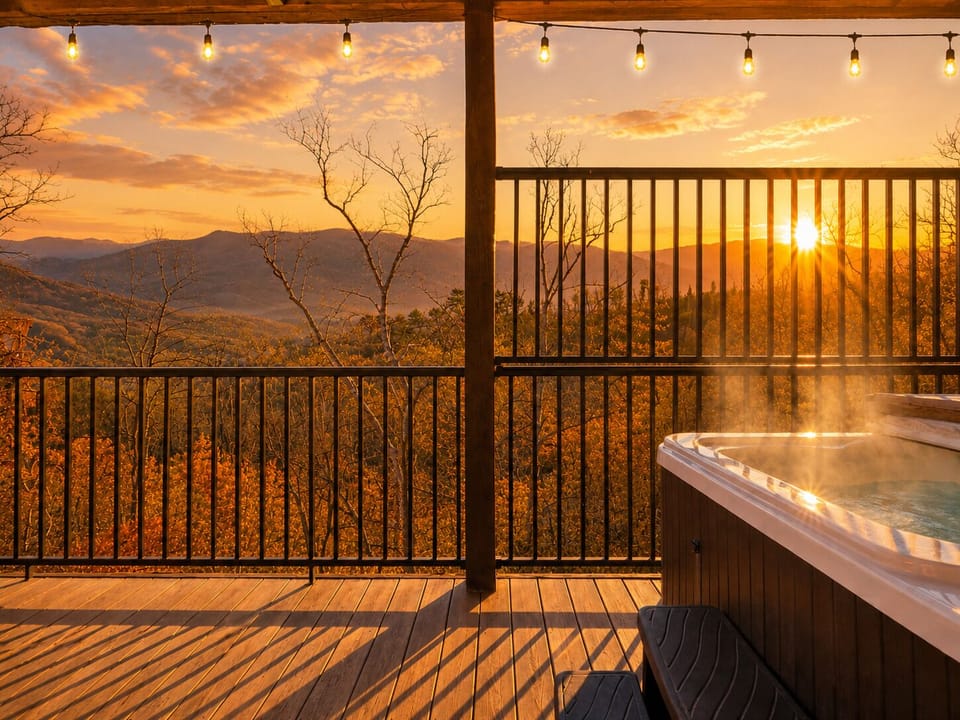 After a day of exploring, enjoy the hot tub on this beautiful patio with Million $$$ mountain view!