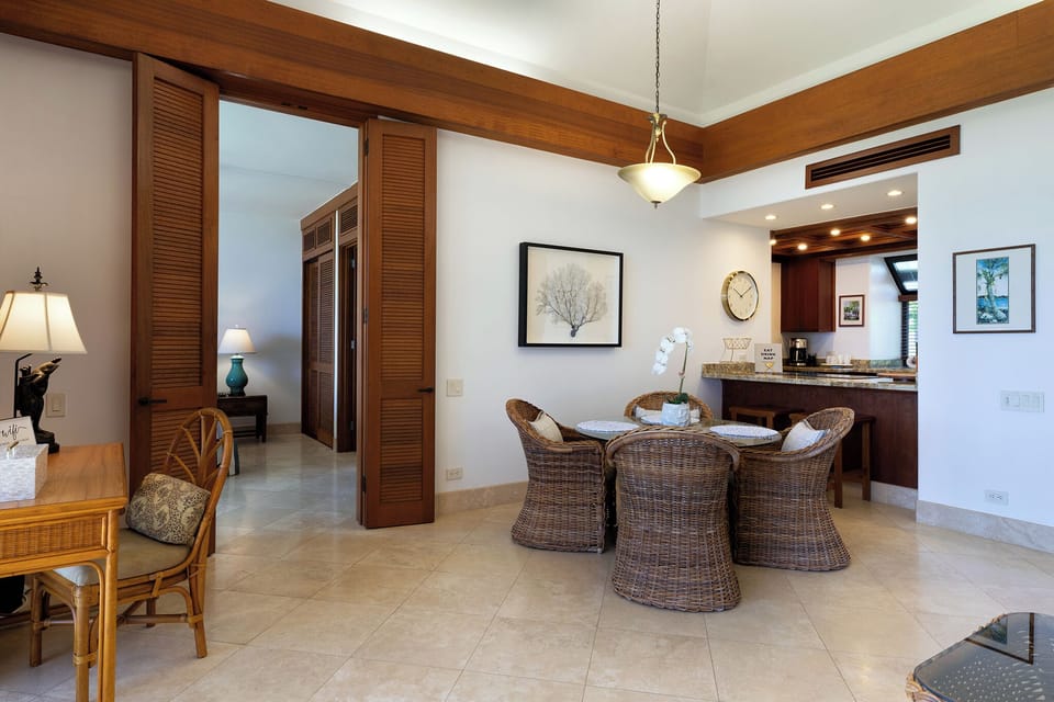 Executive desk just outside the primary king ensuite is SO sweet!