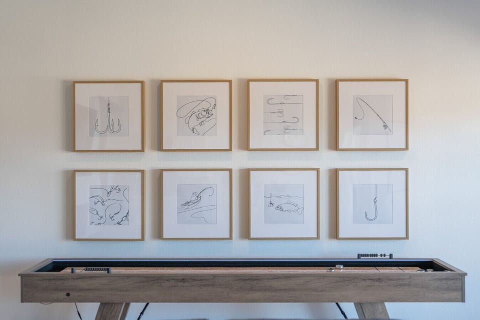 Challenge your friends to a game on the shuffleboard table