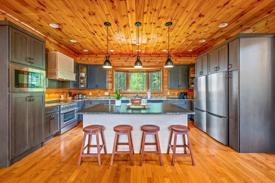 The newly remodeled kitchen - the heart of the cabin