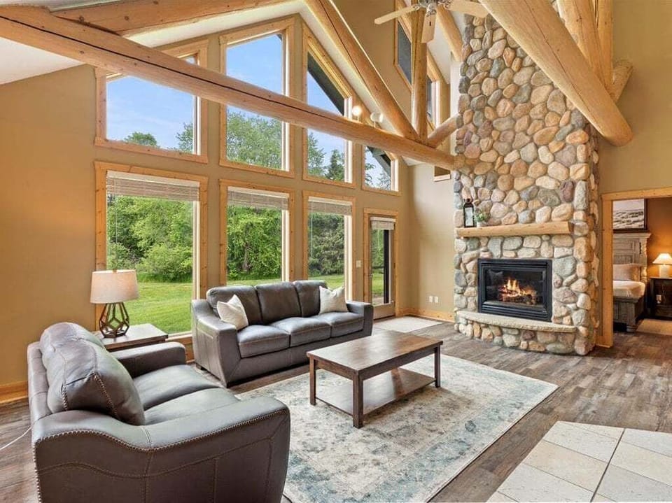 Unwind by the fire after a full day  of water sports out on Gull Lake! Be sure to ask about our boat lift and pontoon rentals!