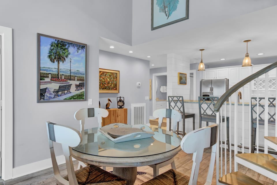 Chic dining area.
