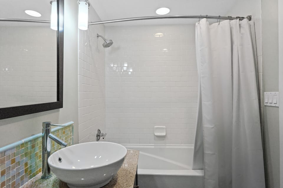 Fresh towels and essentials provided for your stay.