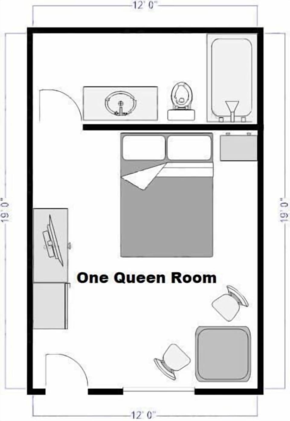 Standard Room, 1 Queen Bed, Non Smoking | Floor plan