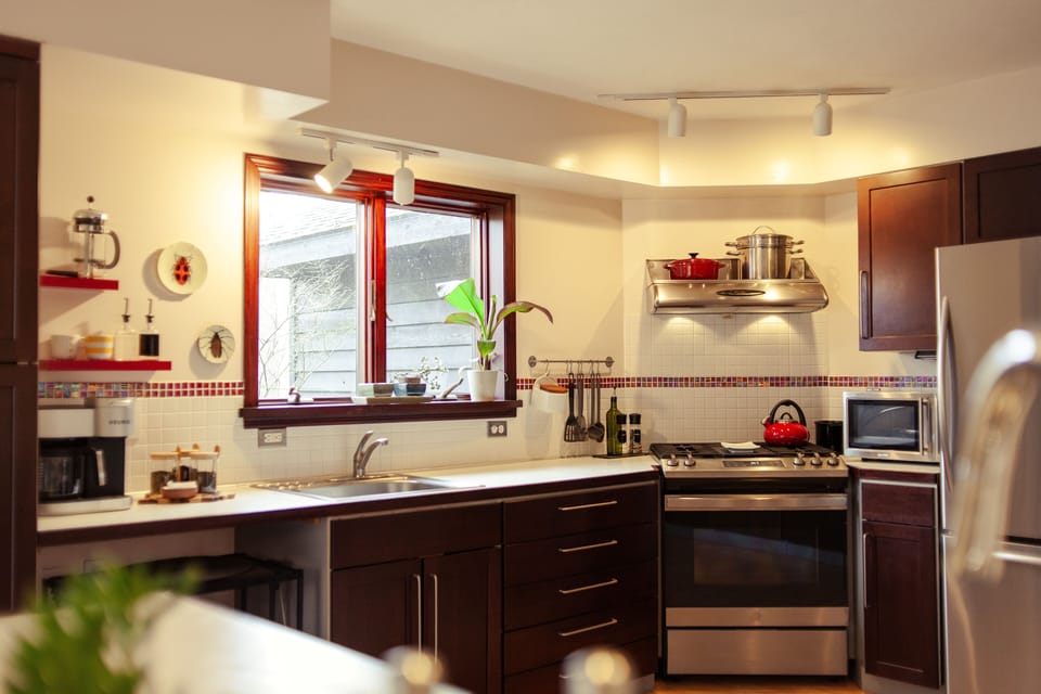 Entertaining at home is easy in a fully stocked kitchen