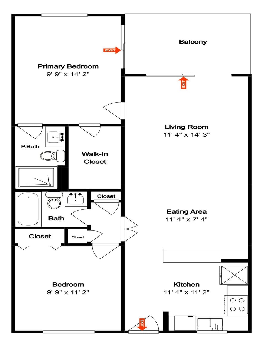 Seaside Resort 406 Floor Plan