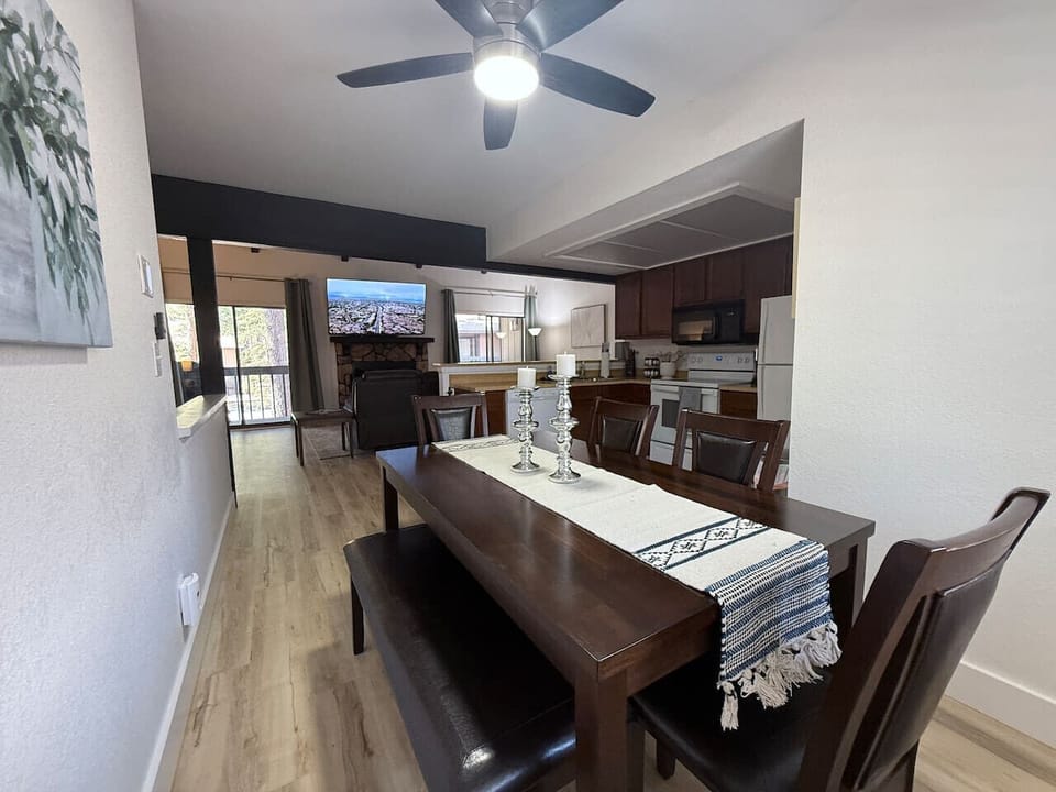 Dining area just off the kitchen with seating for at least six