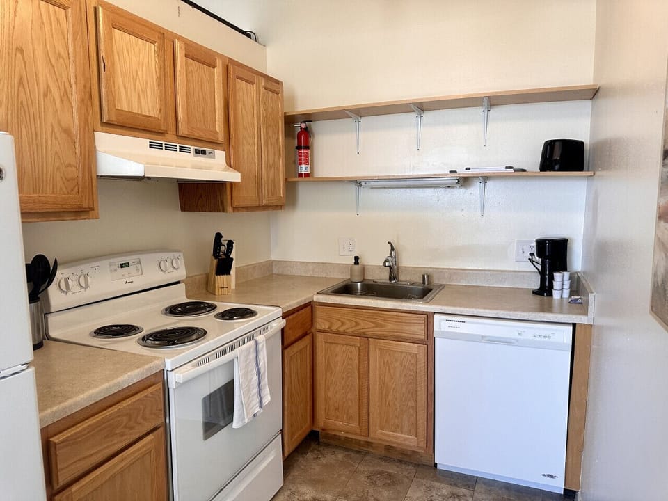 Fully equipped kitchen perfect for brewing your morning coffee or cooking a full meal