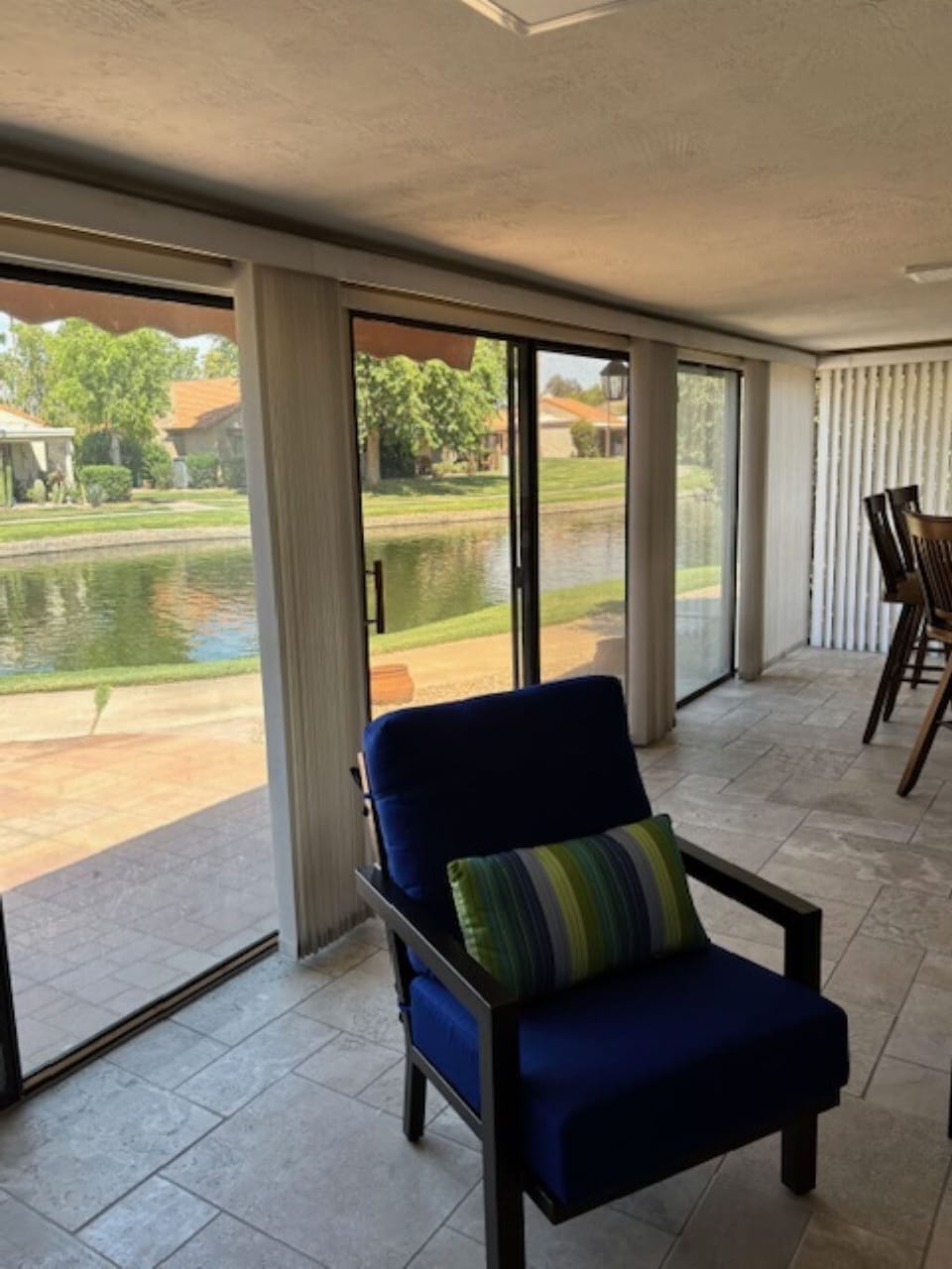 Sunroom with water in background