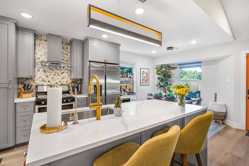 Kitchen island with seating for two. 