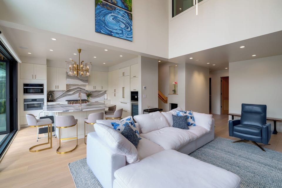 Very modern open living space and kitchen